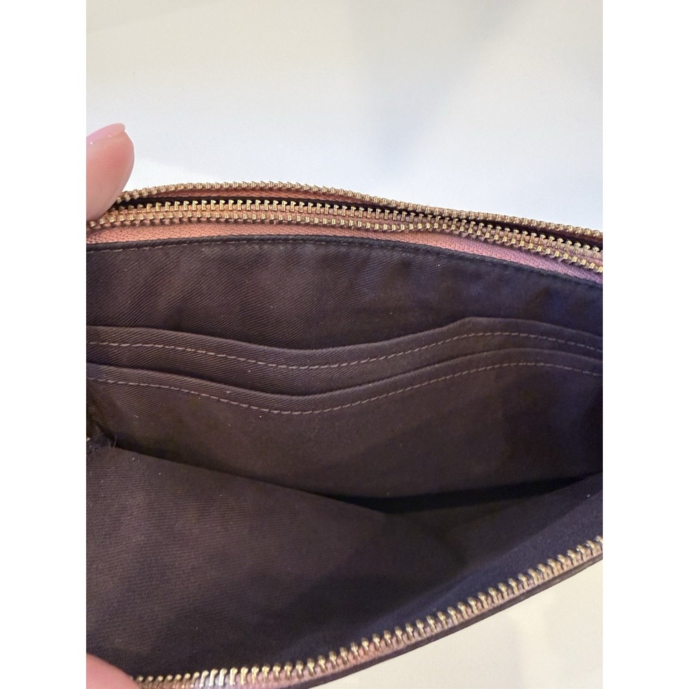 Pink Coach Wristlet Wallet Vintage Two Zip Pockets With Credit Card Slots - Picture 5 of 8